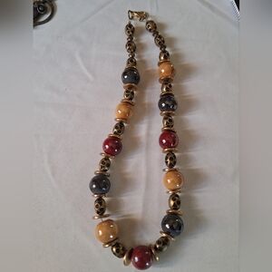 Elegant Multicolor Beaded Chunky Necklace